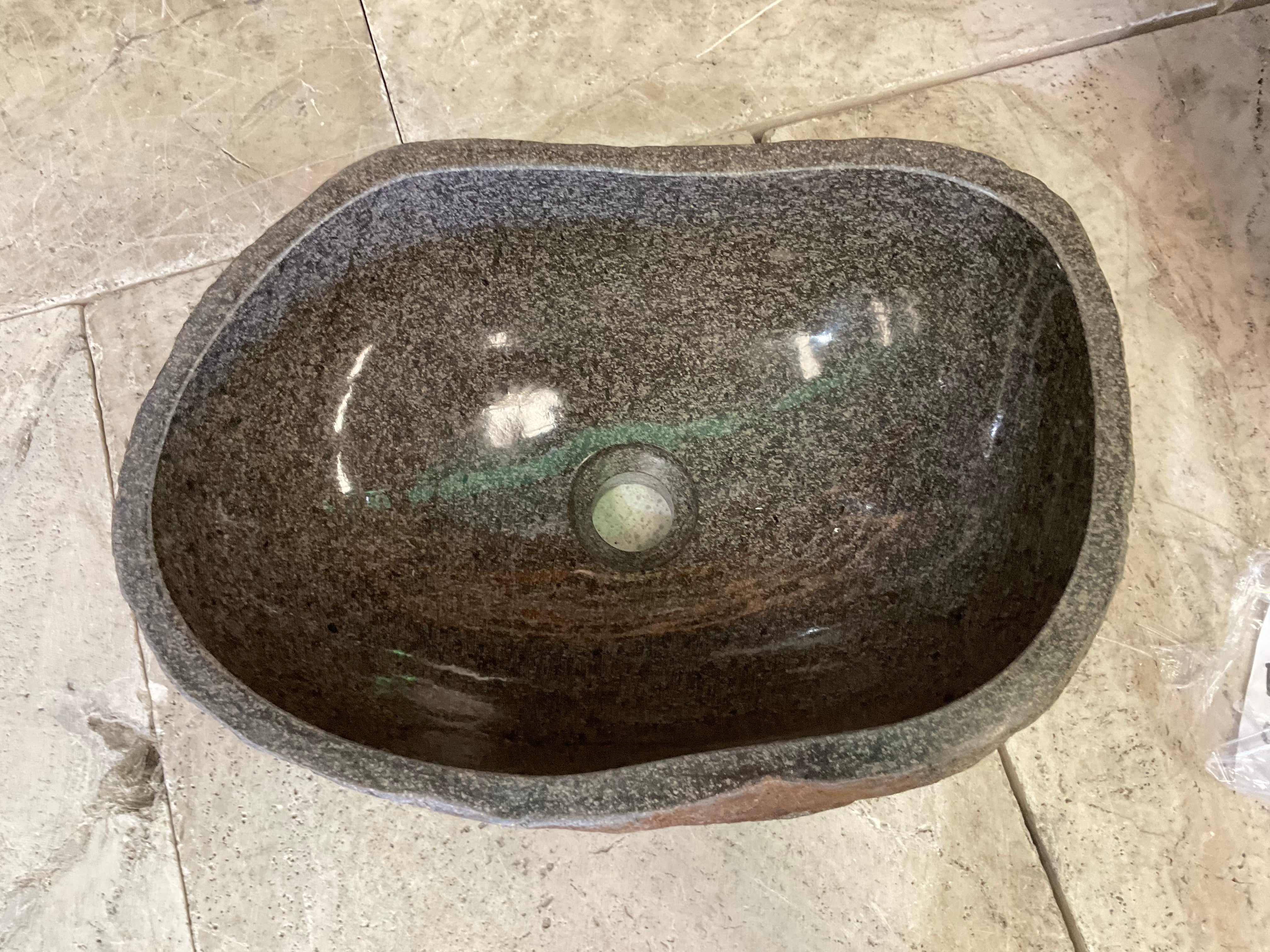 Handmade Natural Oval River Stone  Bathroom Basin  RM 2409044