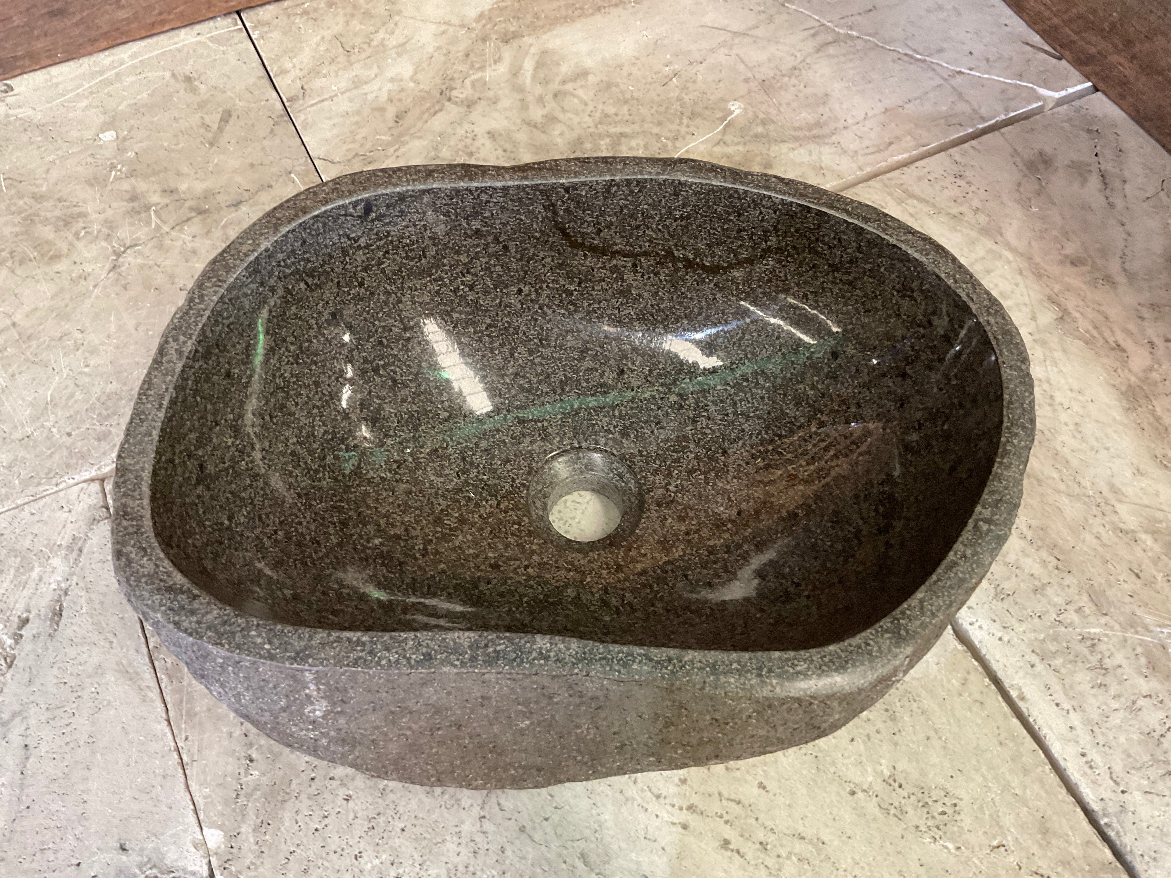 Handmade Natural Oval River Stone  Bathroom Basin  RM 2409044