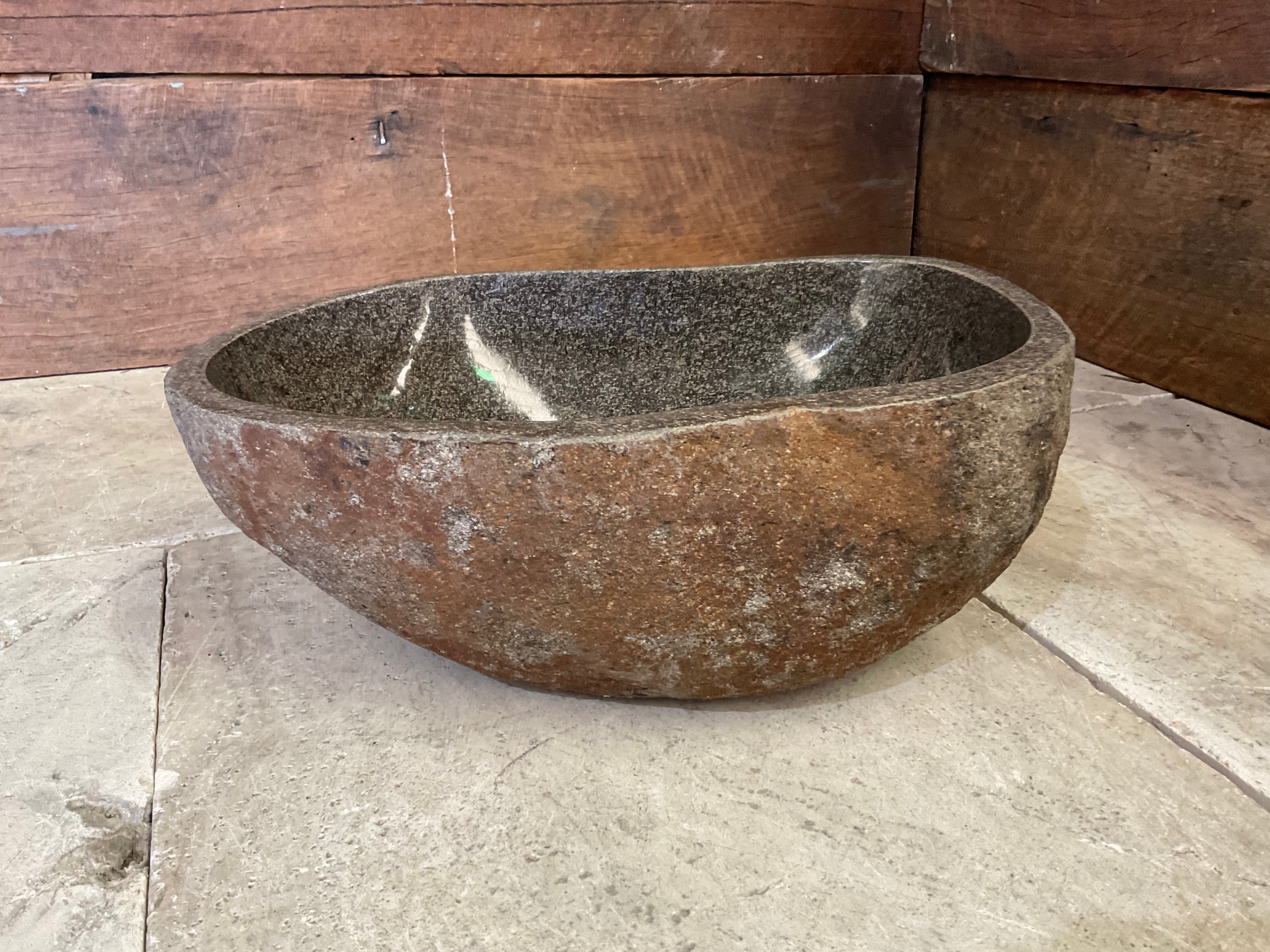 Handmade Natural Oval River Stone  Bathroom Basin  RM 2409044