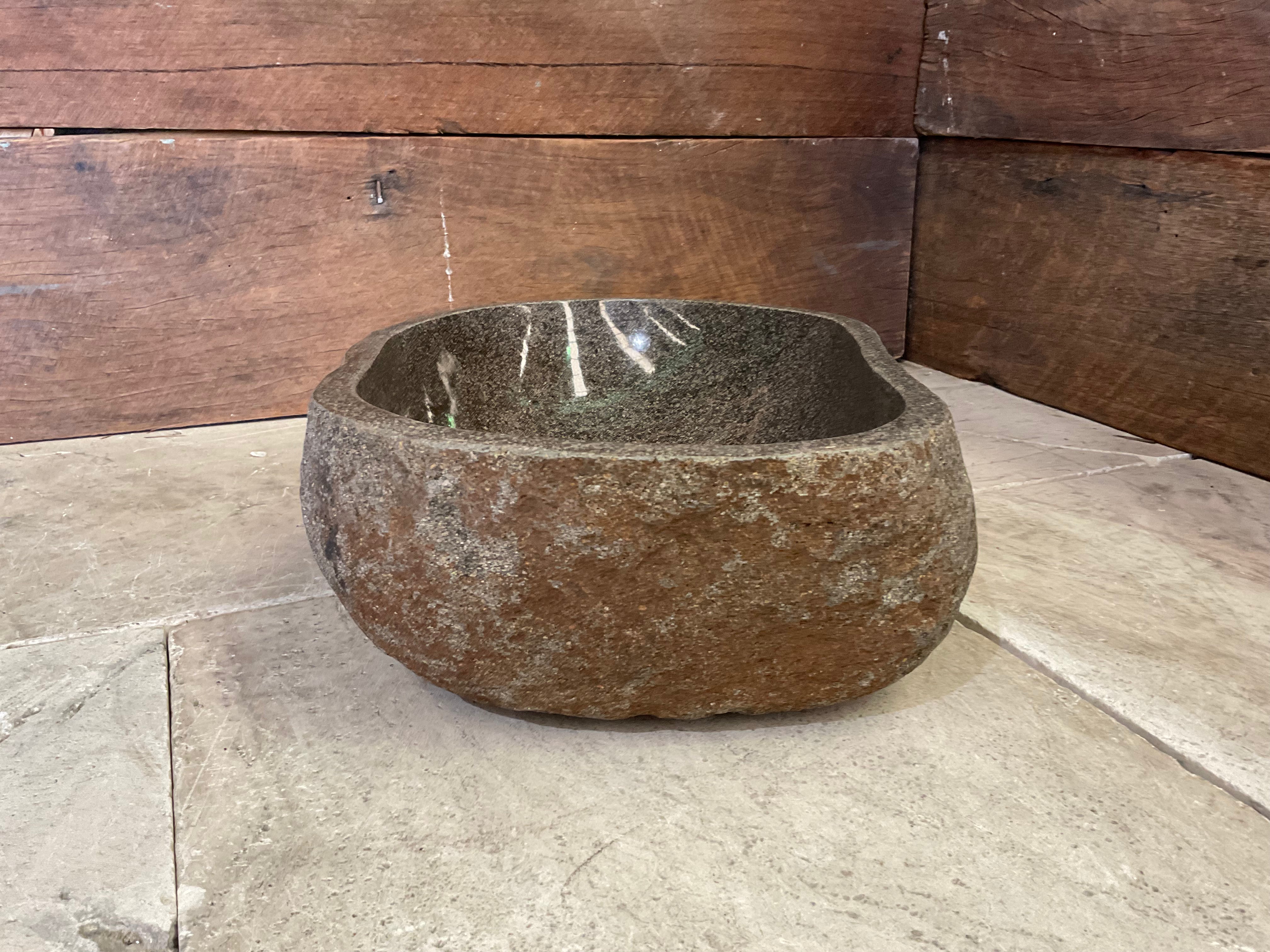 Handmade Natural Oval River Stone  Bathroom Basin  RM 2409044