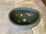 Handmade Natural Oval River Stone  Bathroom Basin  RS 2409050