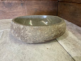 Handmade Natural Oval River Stone  Bathroom Basin  RS 2409082