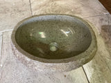 Handmade Natural Oval River Stone  Bathroom Basin  RS 2409082