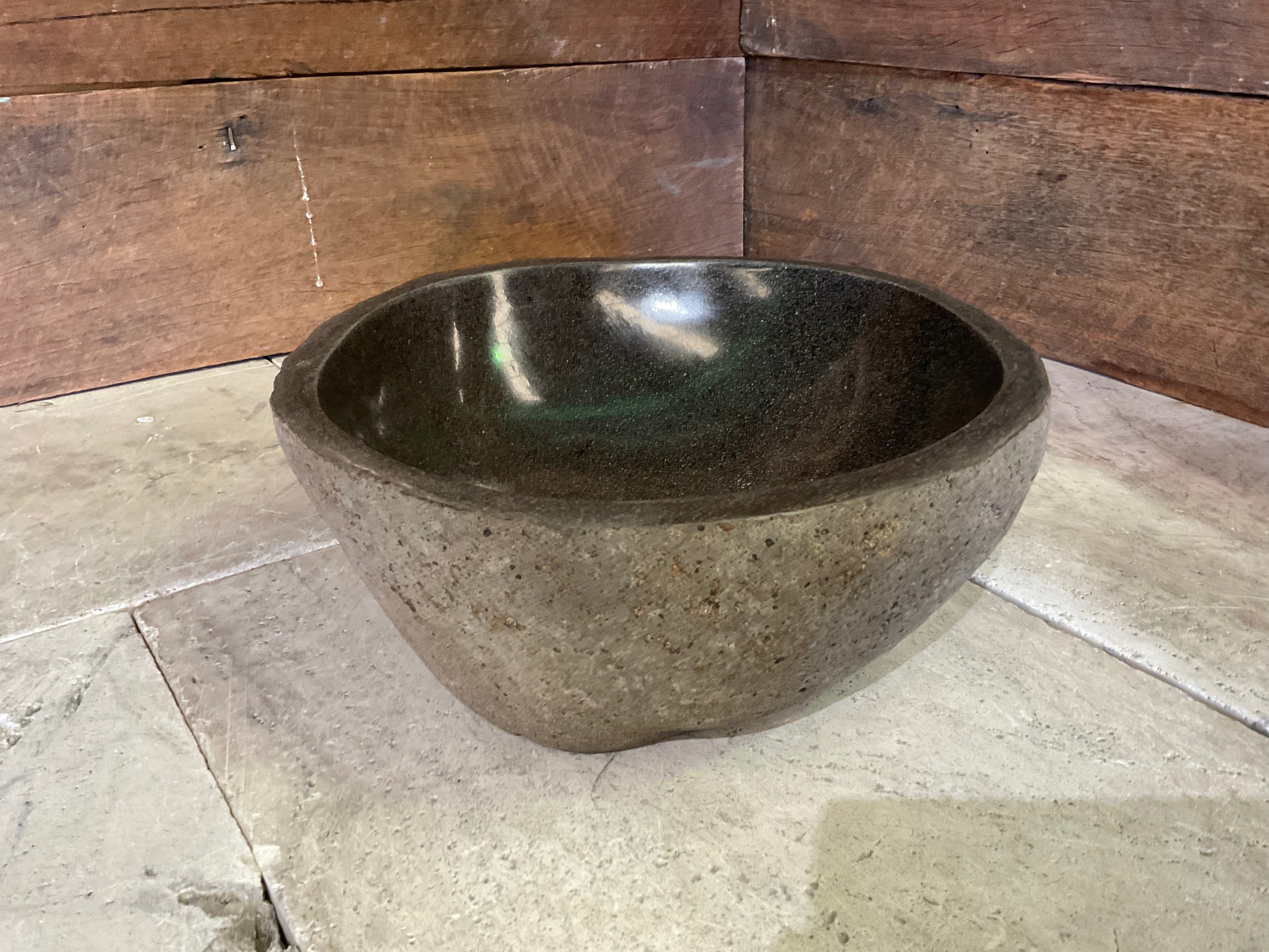 Handmade Natural Oval River Stone  Bathroom Basin  RS 2409025