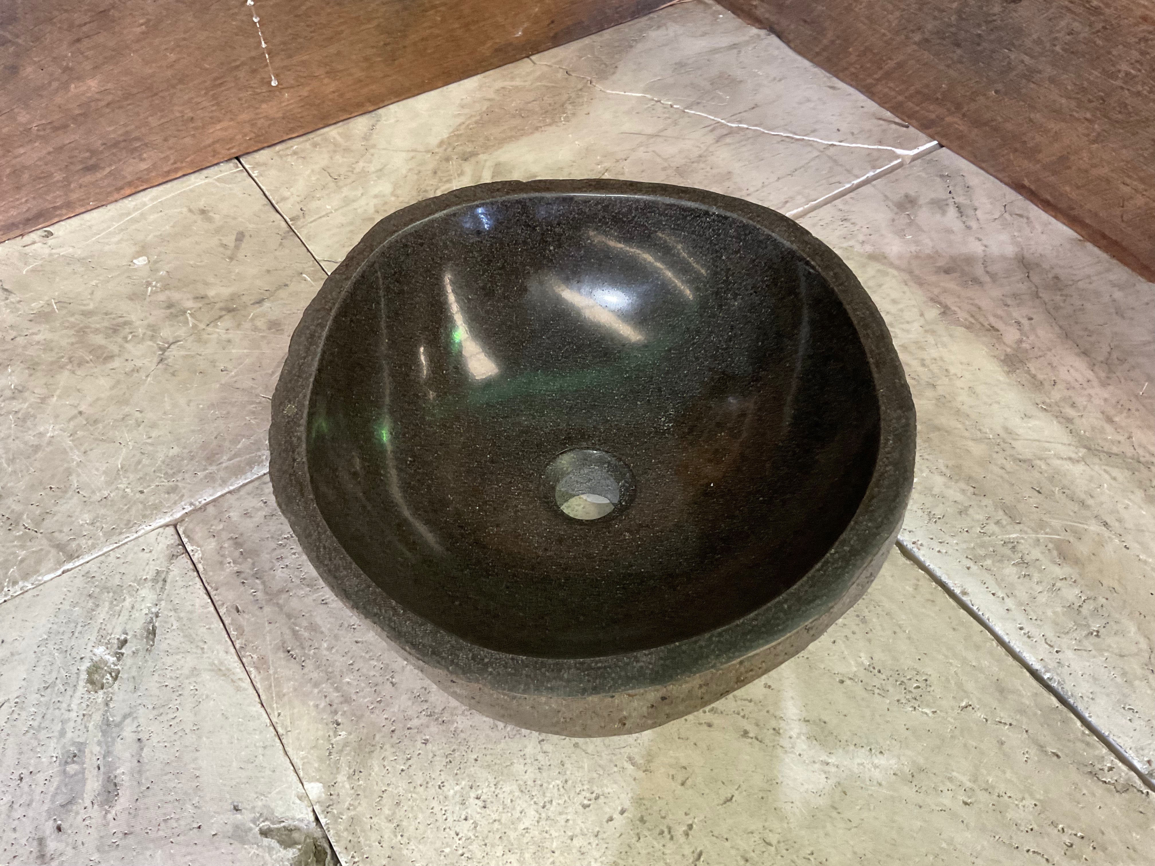 Handmade Natural Oval River Stone  Bathroom Basin  RS 2409025