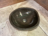 Handmade Natural Oval River Stone  Bathroom Basin  RS 2409025