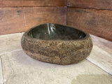 Handmade Natural Oval River Stone  Bathroom Basin  RS 2409022