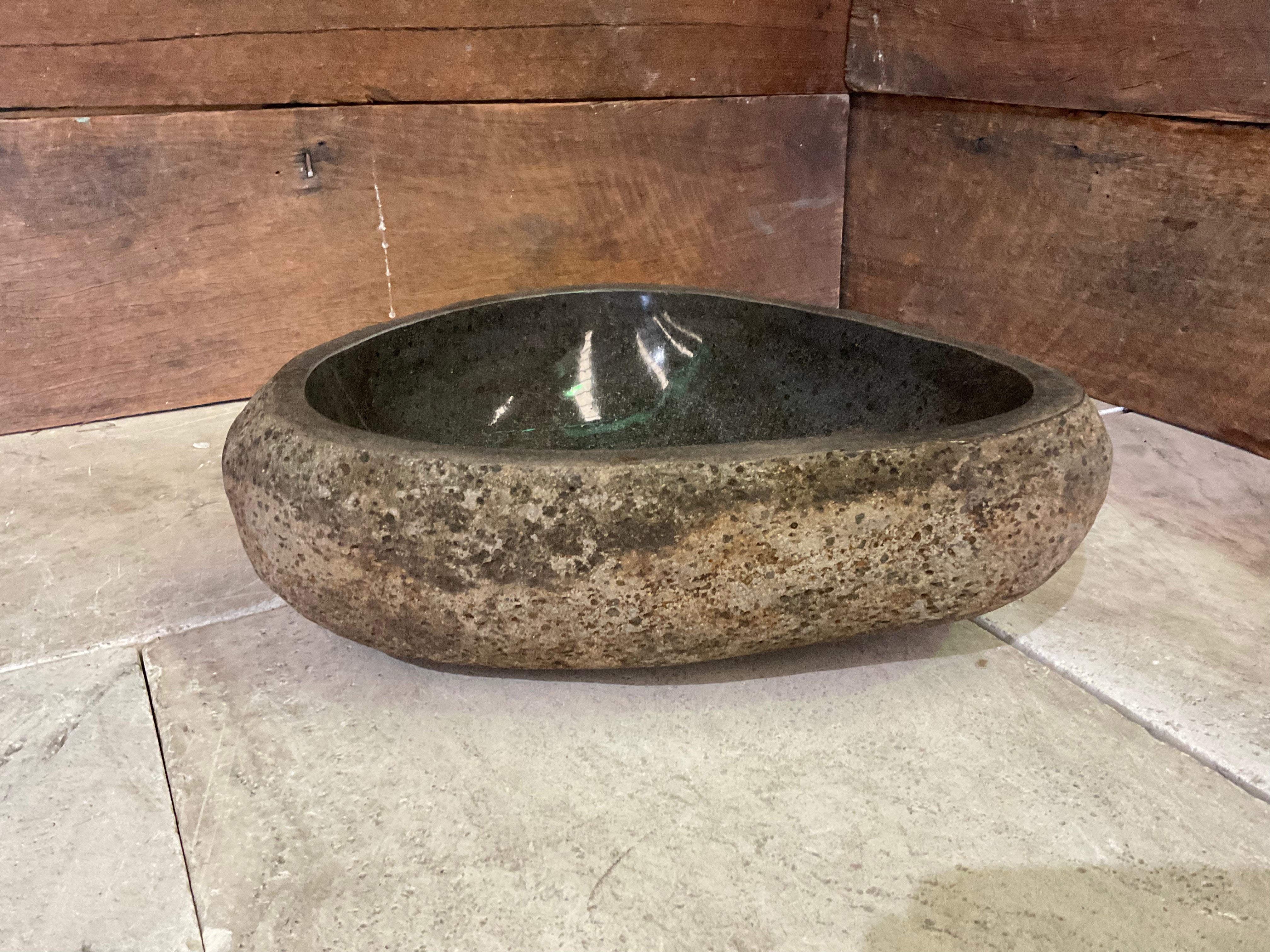 Handmade Natural Oval River Stone  Bathroom Basin  RS 2409022