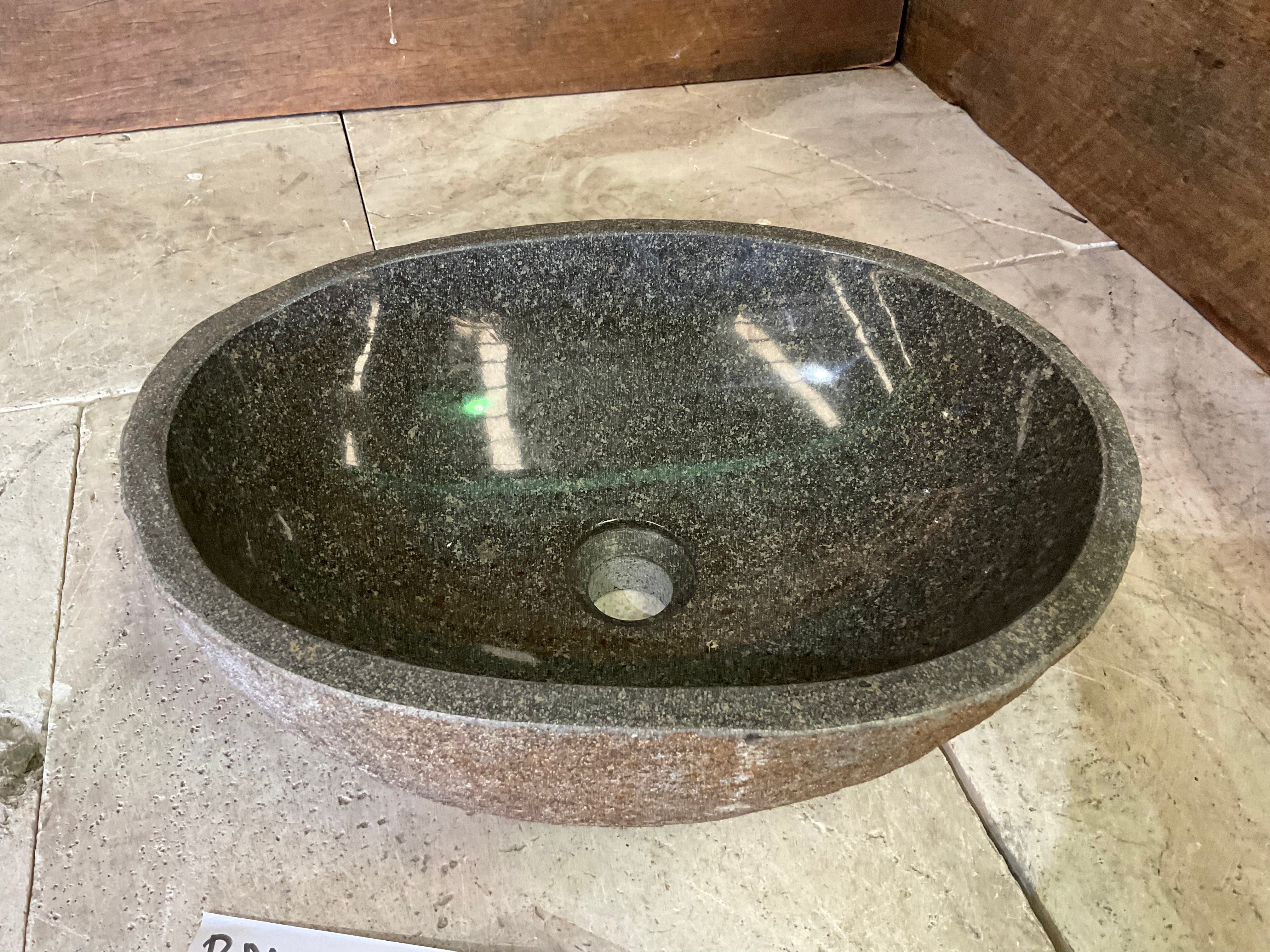 Handmade Natural Oval River Stone  Bathroom Basin  RM 2409036