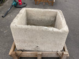 Hand Chiseled Limestone Planter Box - 62 x 52 x 41 cm