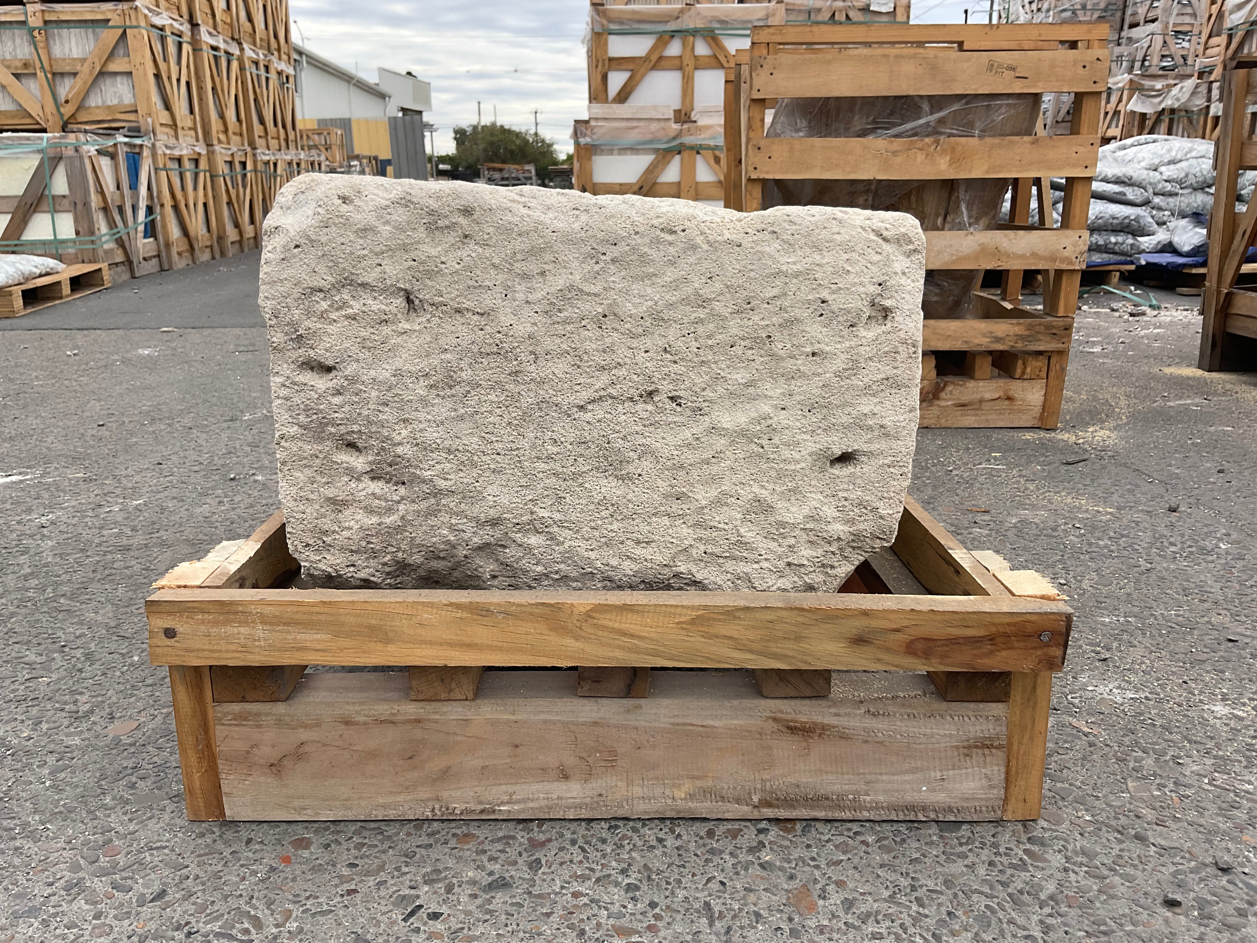 Hand Chiseled Limestone Planter Box - 76 x 50 x 34 cm