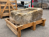 Hand Chiseled Limestone Planter Box - 72 x 50 x 35 cm