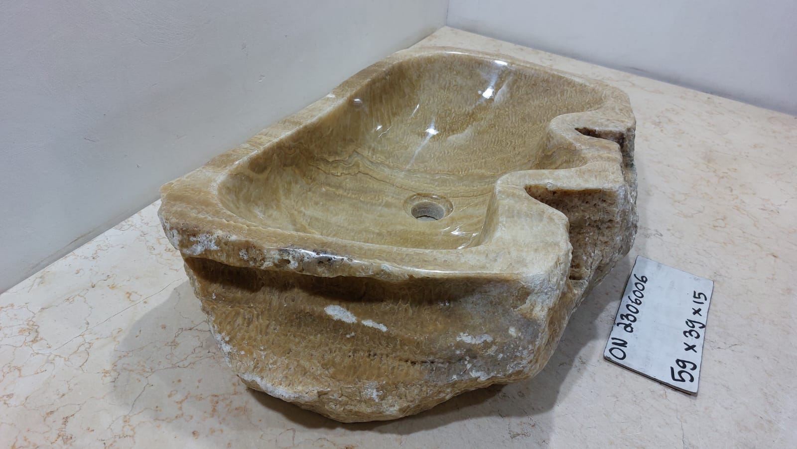 Natural Handmade Onyx Stone Bathroom Basin - ON506006