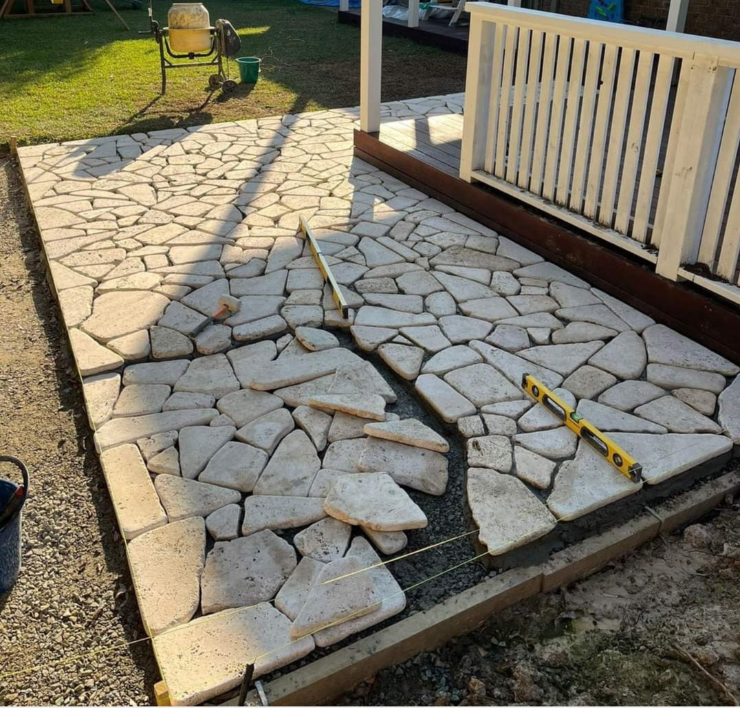 Classic Travertine Cream Crazy Paver Loose Stone Travertine