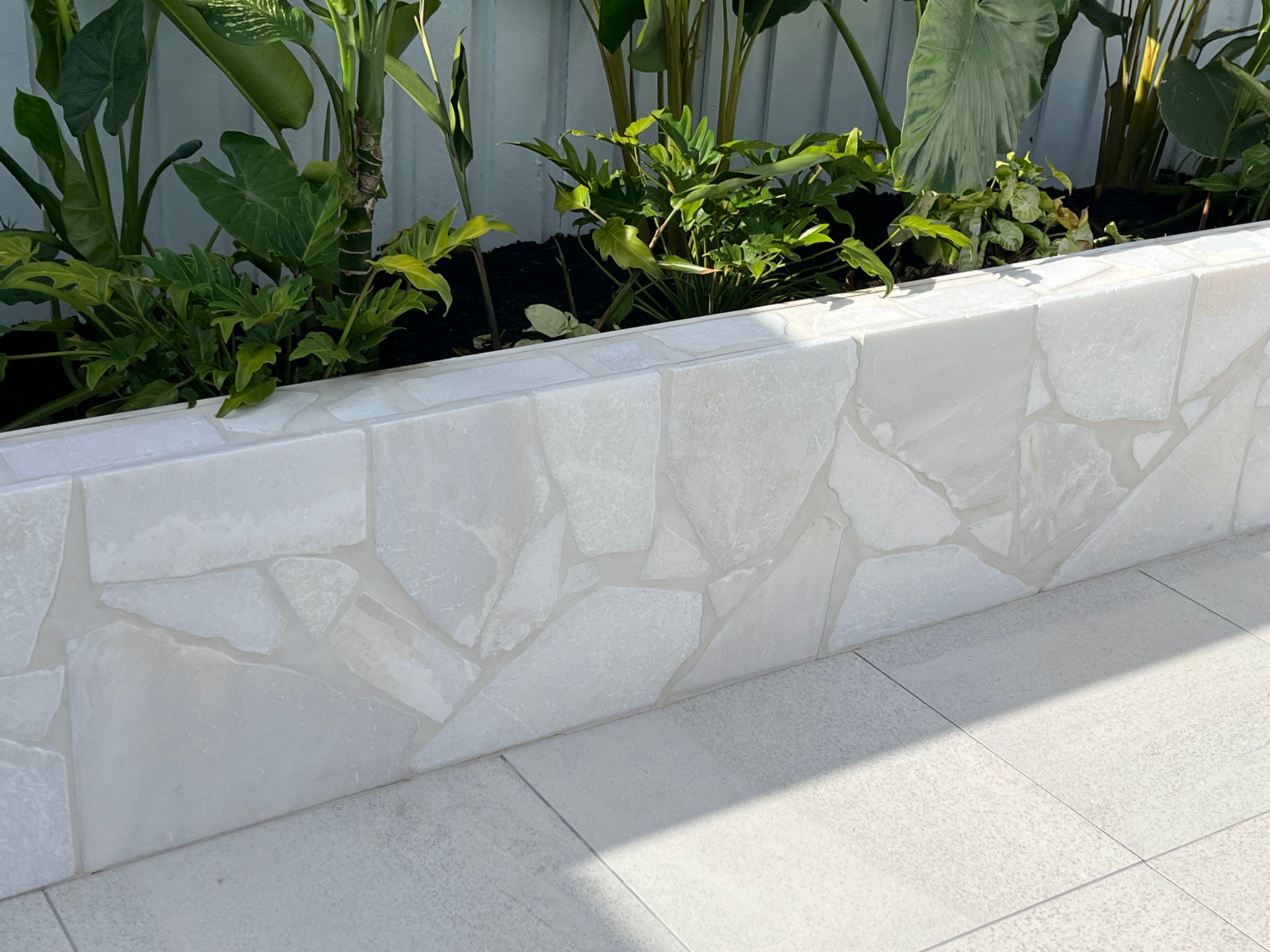 Natural Loose Stone Crazy Paver - Pure White Marble