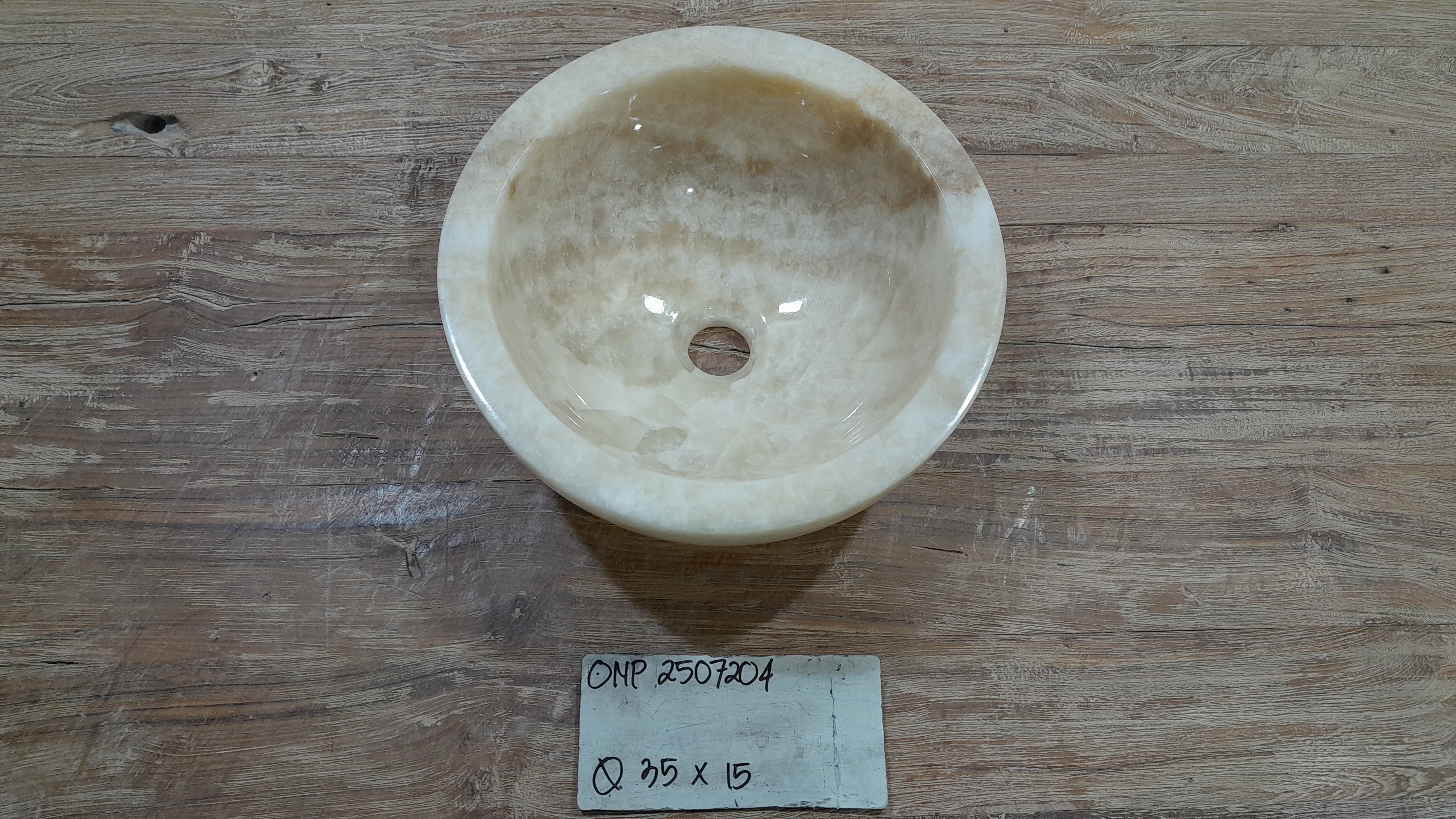 Natural Handmade Onyx Stone Bathroom Basin - ONP4