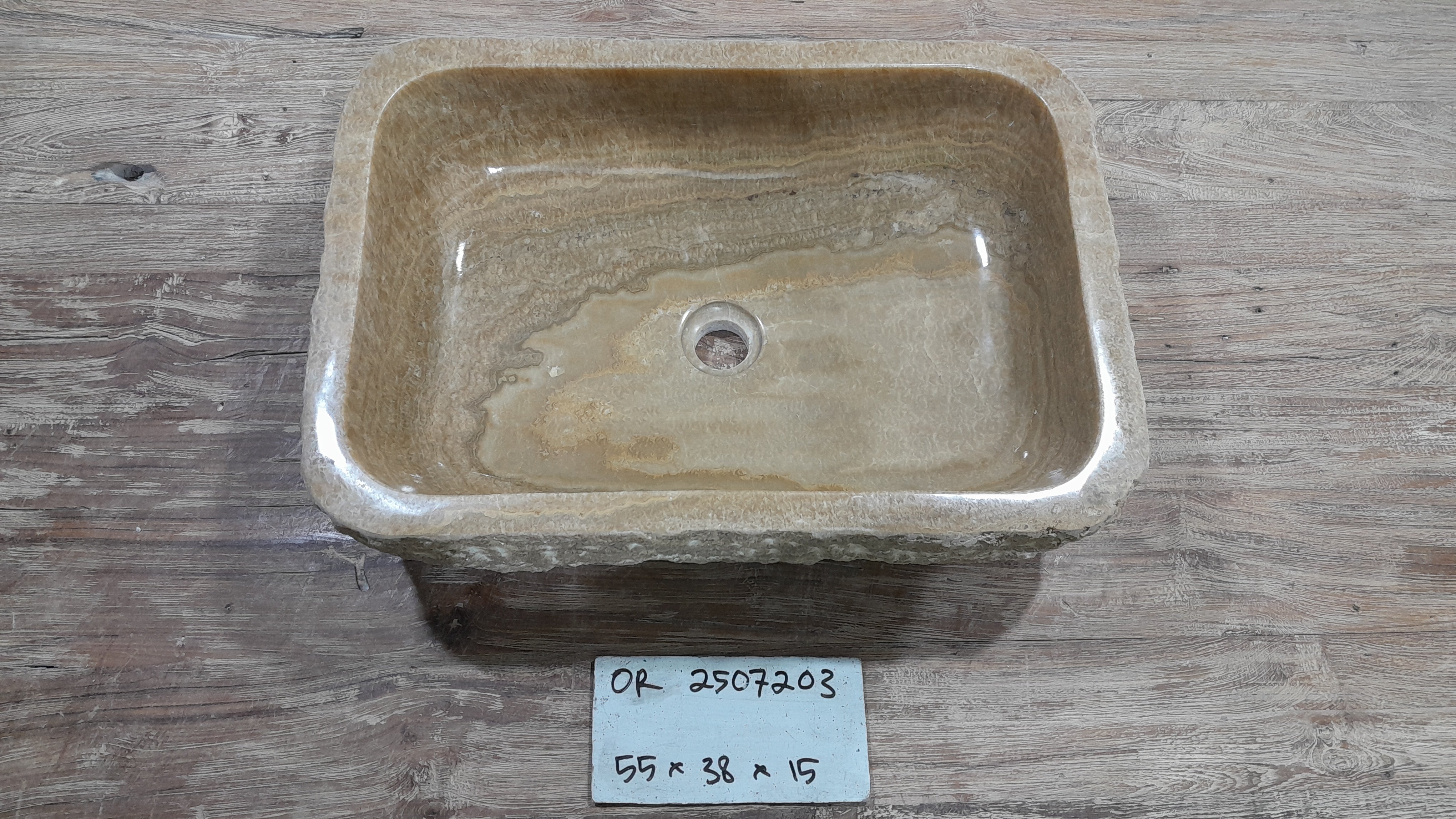 Natural Handmade Onyx Stone Bathroom Basin - OR 2507203