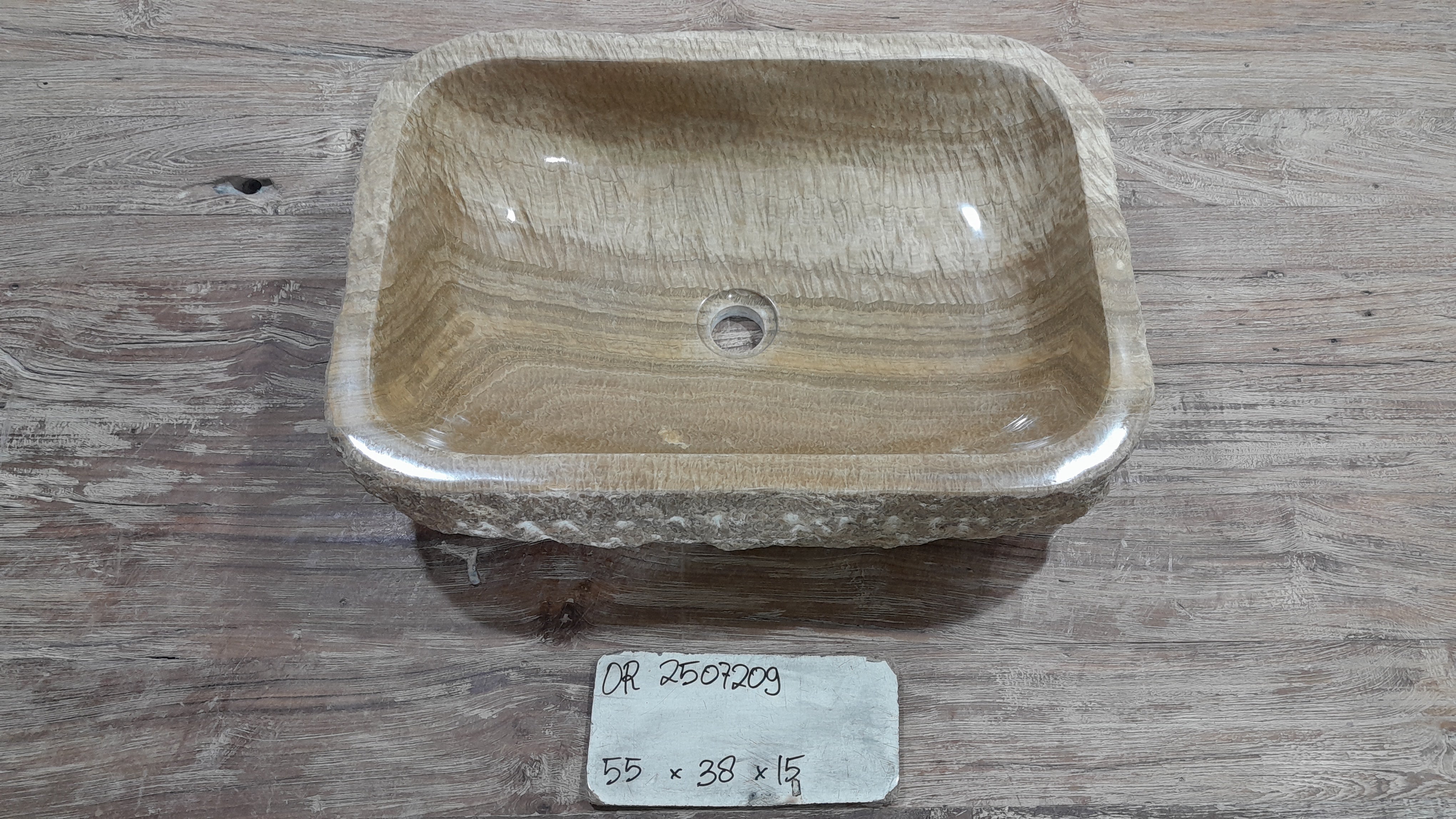 Natural Handmade Onyx Stone Bathroom Basin - OR 2507209
