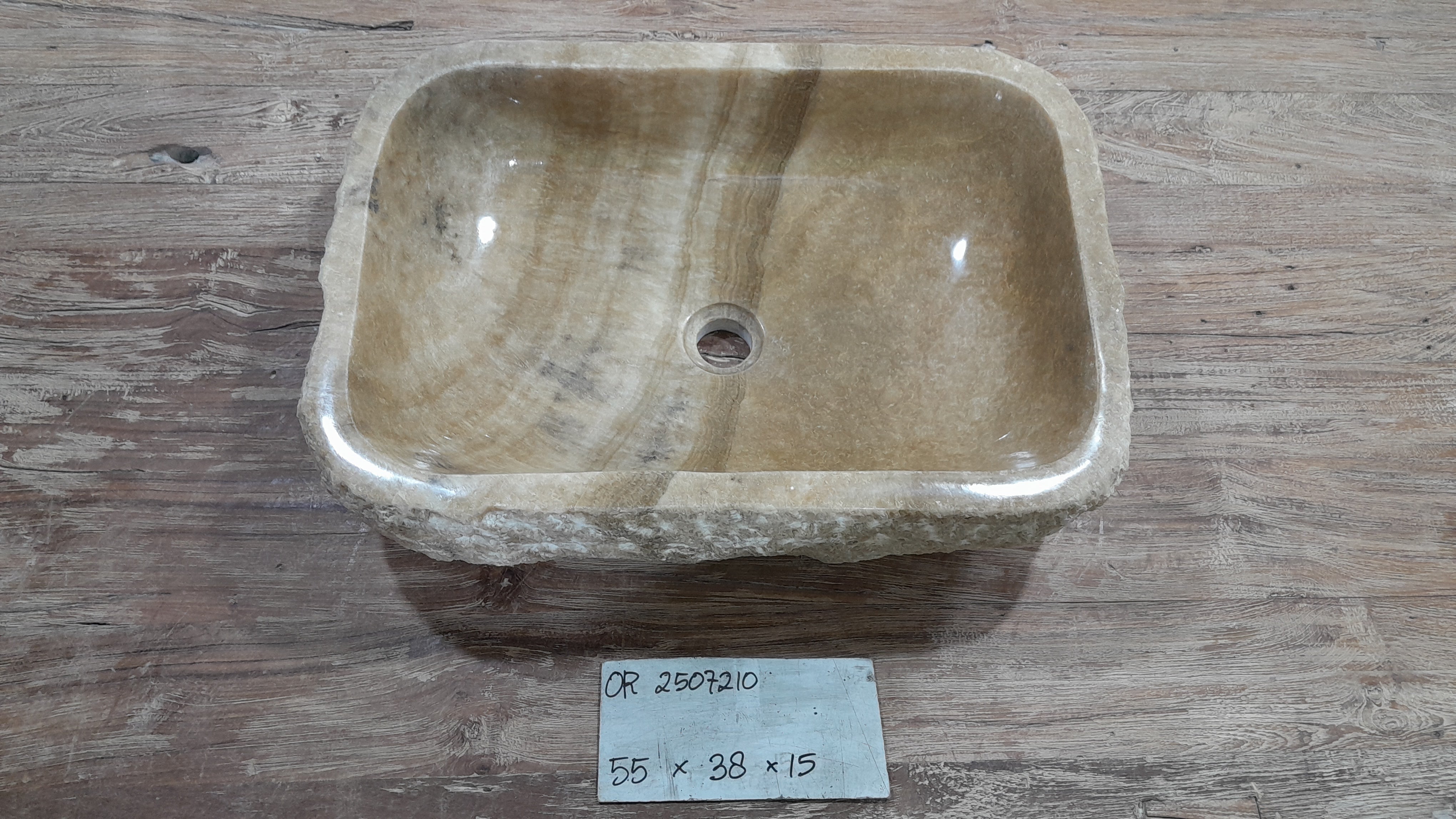 Natural Handmade Onyx Stone Bathroom Basin - OR 2507210