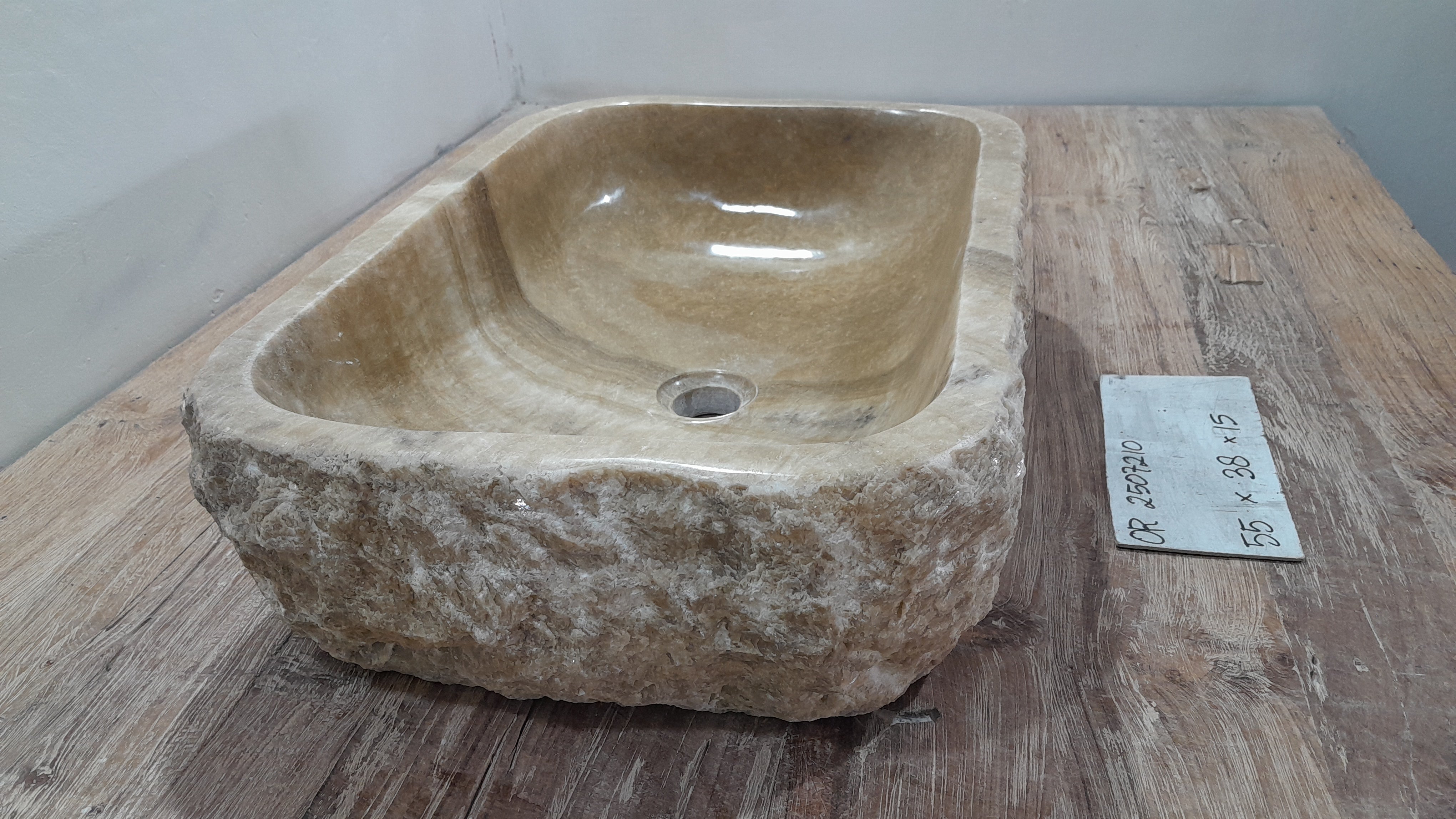 Natural Handmade Onyx Stone Bathroom Basin - OR 2507210