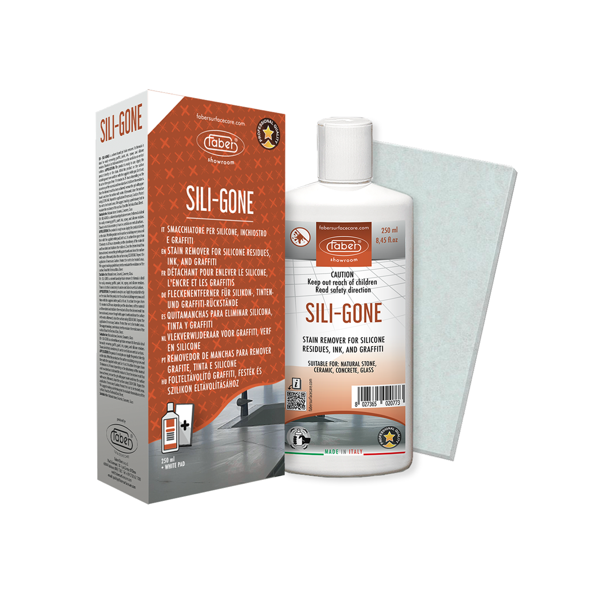 Faber Sili-Gone Kit – Silicone, Ink & Graffiti Remover Gel for Stone & Hard Surfaces