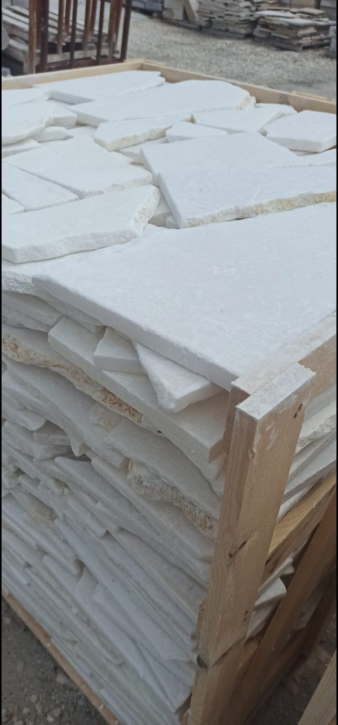 Natural Loose Stone Crazy Paver - Pure White Marble