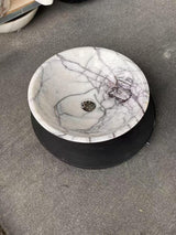 Lilac White Veined Marble Round Basin - Natural Stone - Sink Bowl