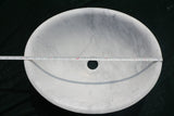 Carrara White Marble Oval and Round Basin - Natural Stone - Sink Bowl
