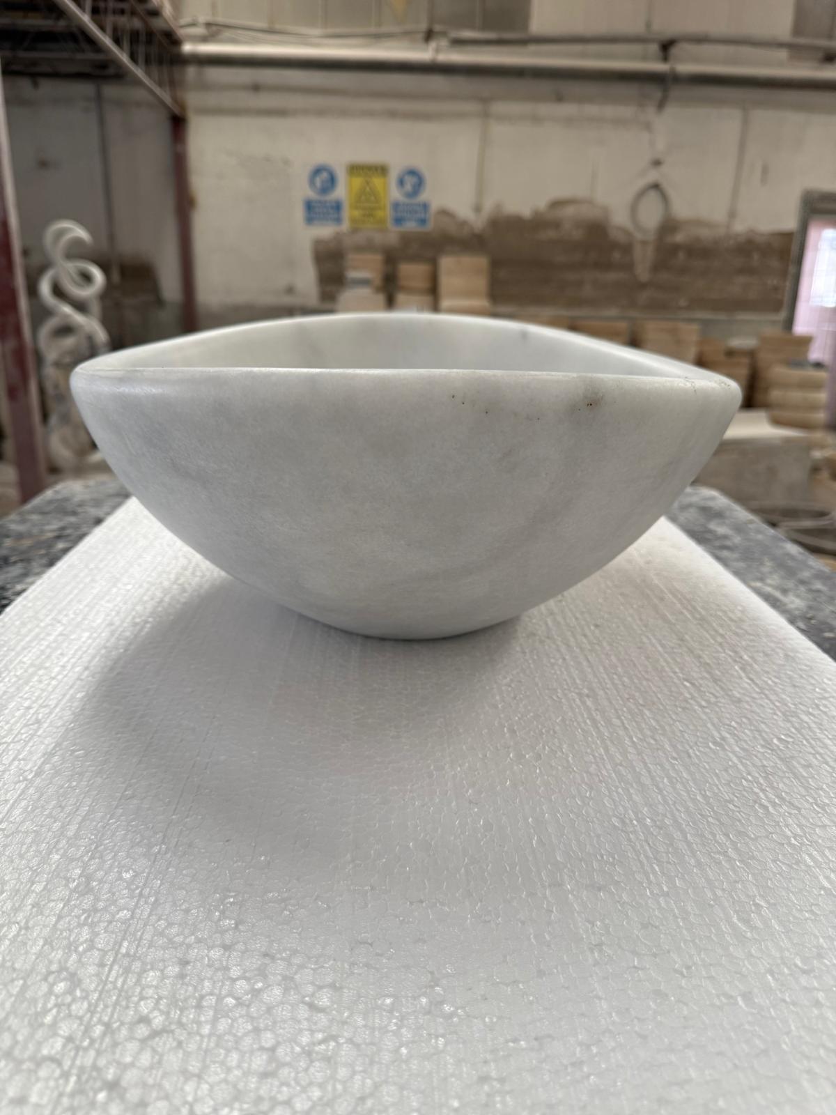 Turkish White Mist Marble Oval and Round Basins - Natural Stone - Sink Bowl