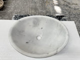 Turkish White Mist Marble Oval and Round Basins - Natural Stone - Sink Bowl