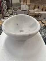 Turkish White Mist Marble Oval and Round Basins - Natural Stone - Sink Bowl