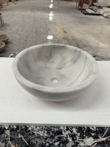 Turkish White Mist Marble Oval and Round Basins - Natural Stone - Sink Bowl
