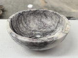 Lilac White Veined Marble Round Basin - Natural Stone - Sink Bowl