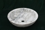 Carrara White Marble Oval and Round Basin - Natural Stone - Sink Bowl