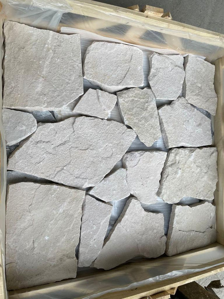 Natural Stone Wall Cladding Free Form - Loose - White Sandstone Random ...