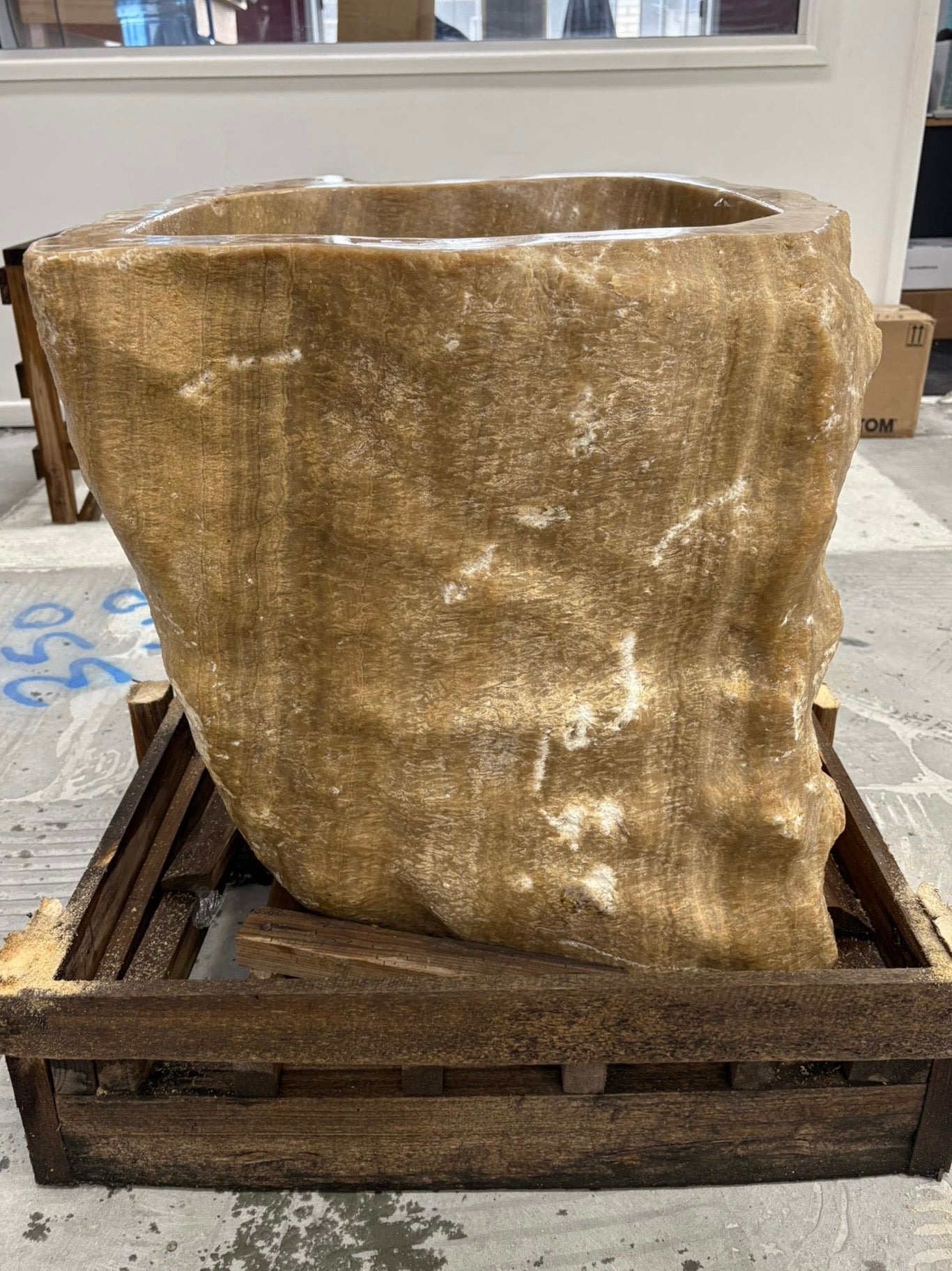 Natural Handmade Onyx Stone Planter Pot - 240901