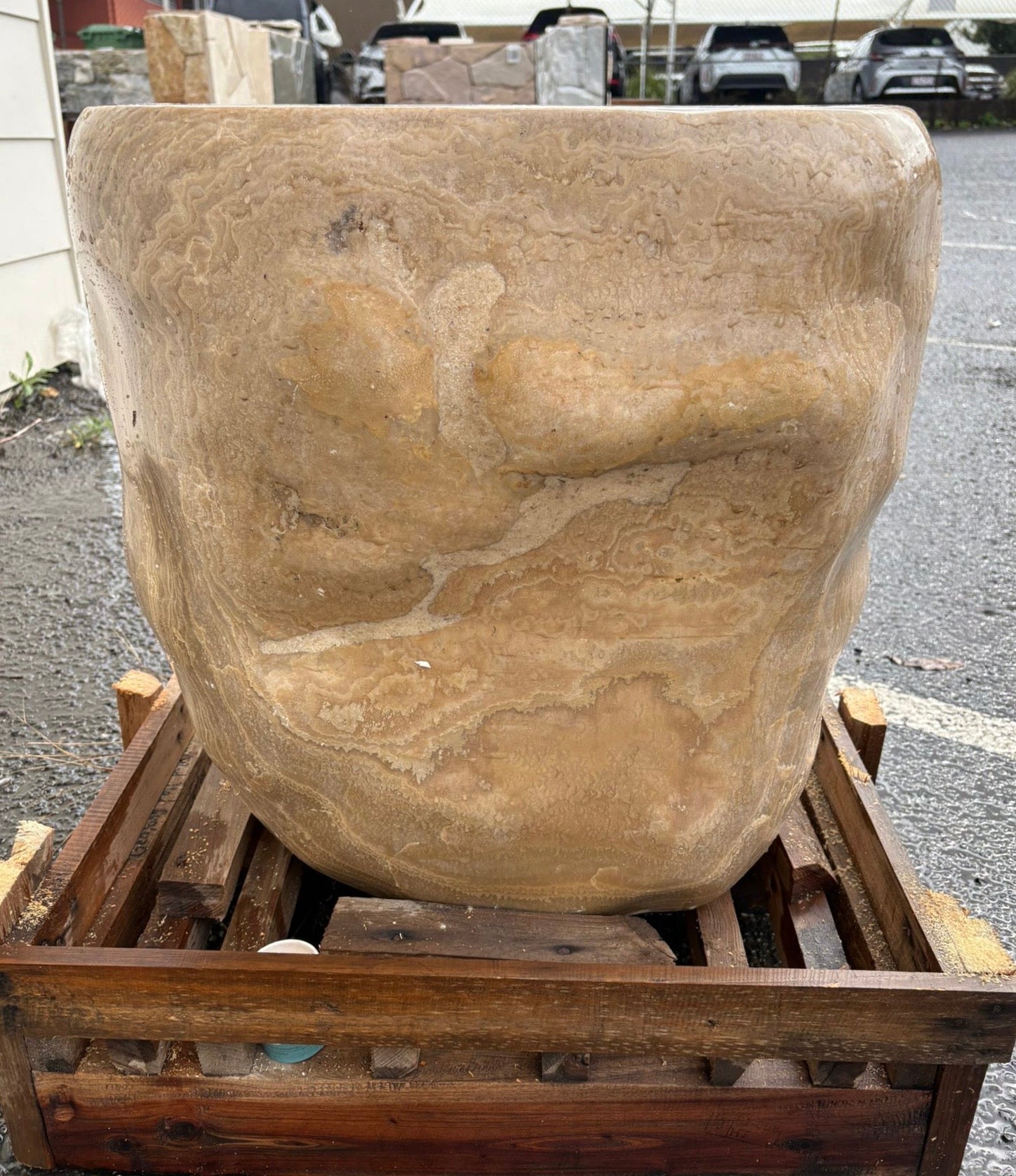 Natural Handmade Onyx Stone Planter Pot - 240905