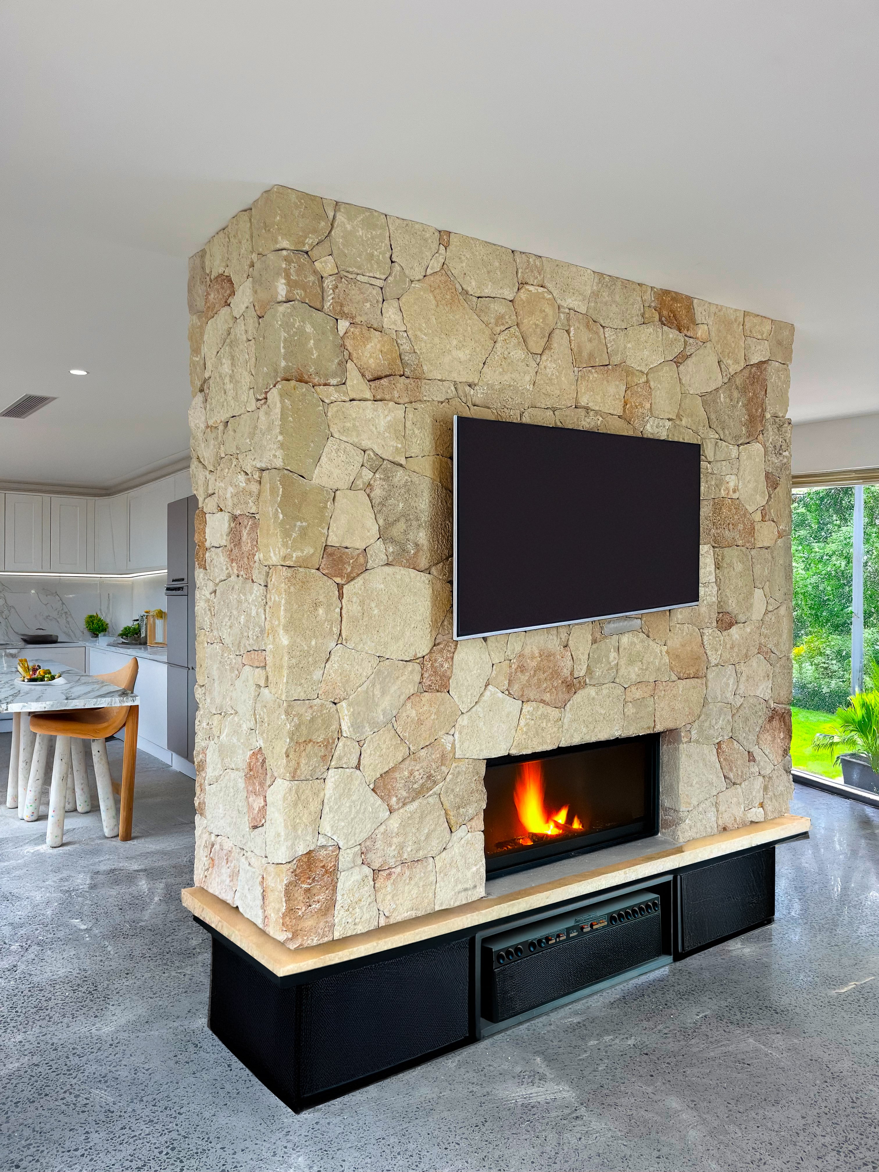 European Stone Wall Cladding Free Form Loose Stone - Fossil