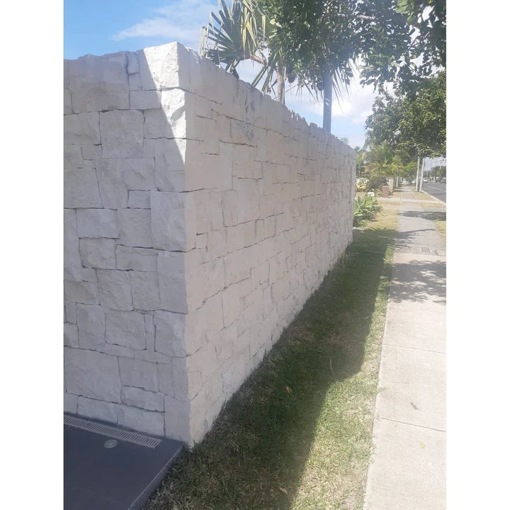 Natural Stone Wall Cladding Free Form - Loose -  White Sandstone Castle Shape