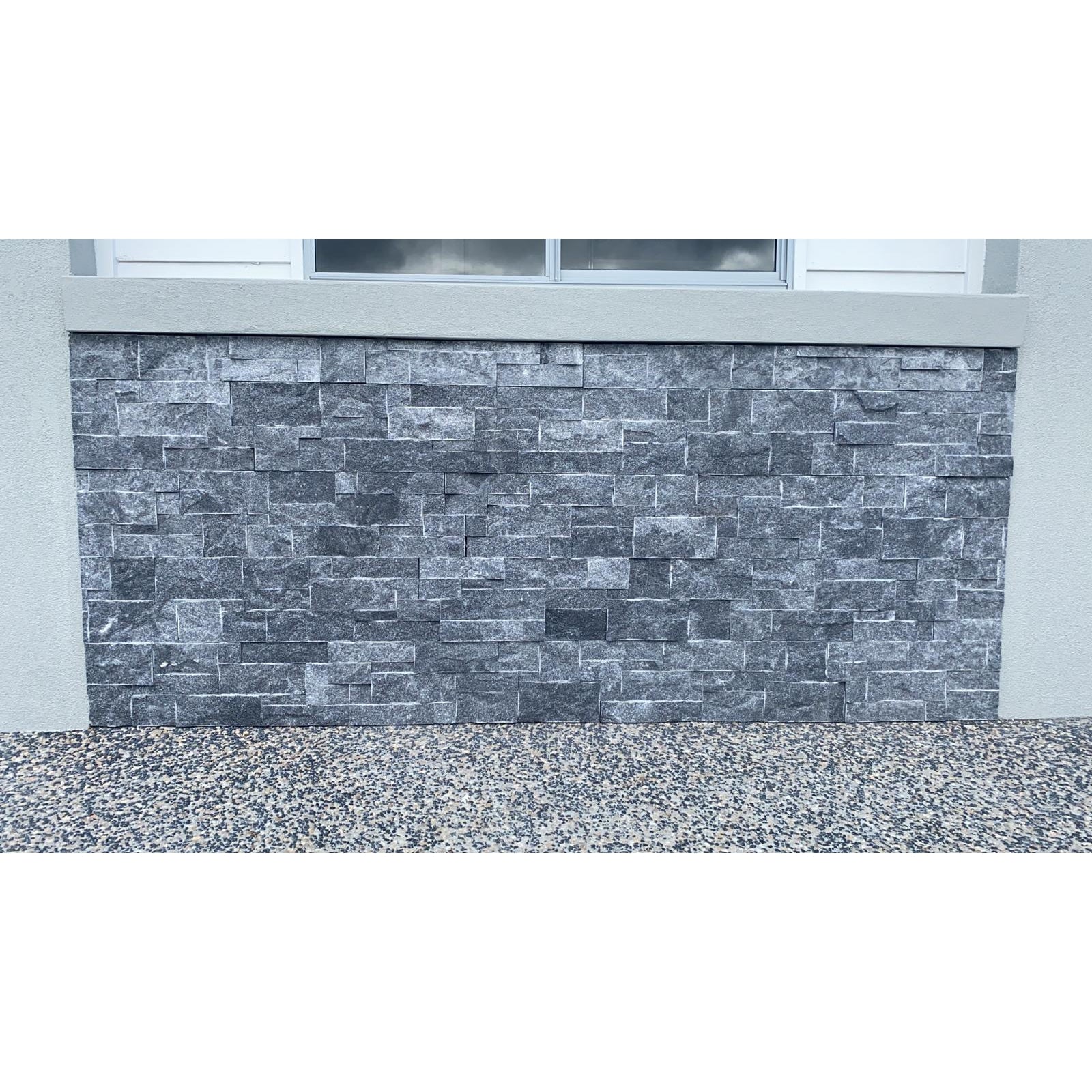 Natural Stacked Stone Wall Cladding Panels - Galaxy Black Montage ...