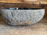 Handmade Natural Oval River Stone Bathroom Basin - RS15