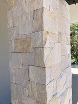 SAMPLE - Natural Stone Wall Cladding Free Form - Loose -  White Sandstone Castle Shape
