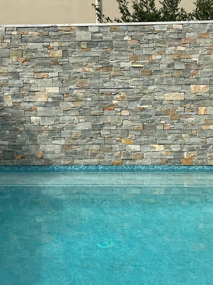 Rustic Quartz Cladding Natural Stone Wall Cladding Ledgestone - Dark Grey Rustic Quartz ...