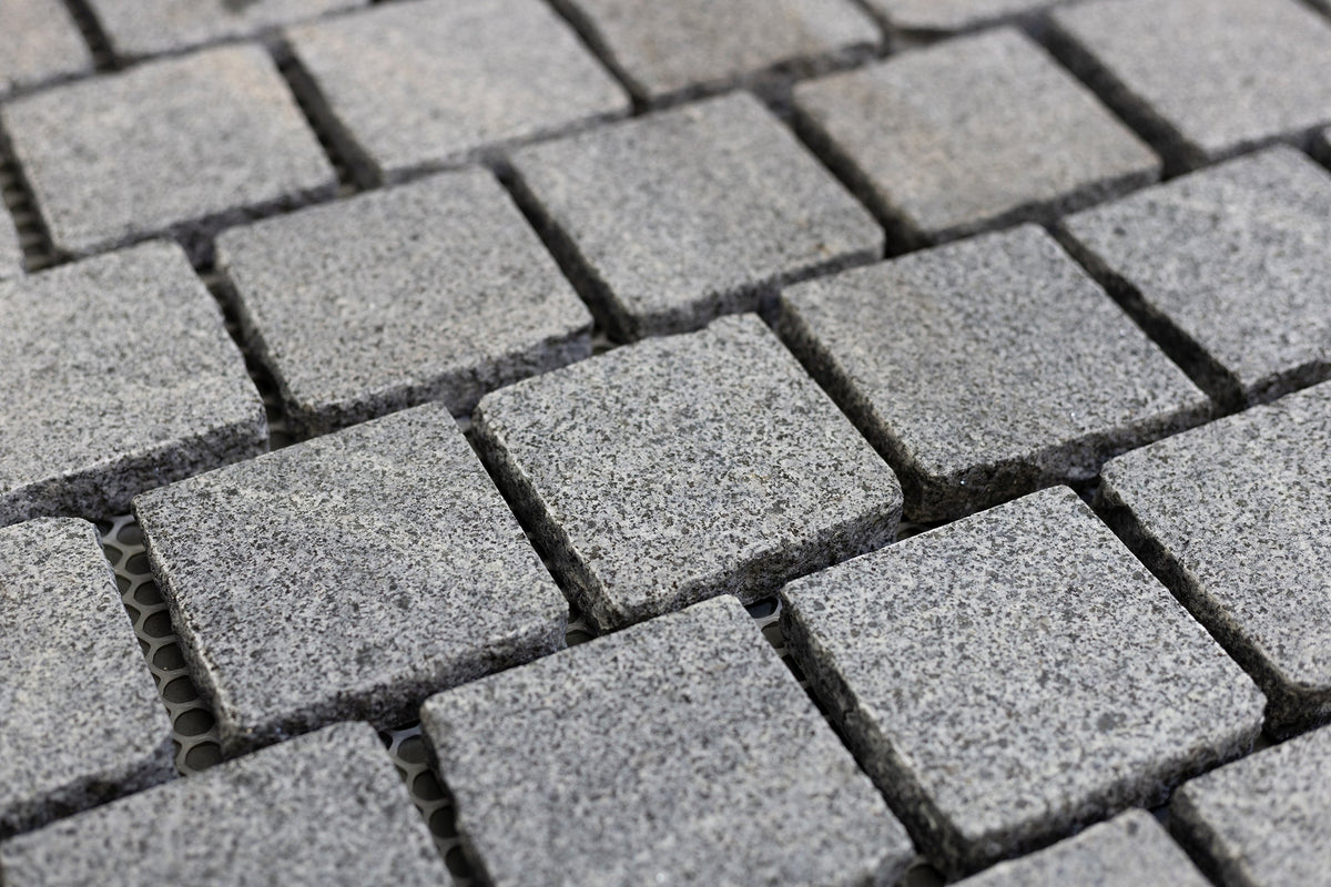 Stone Net Backing Mesh Backing Granite Cobblestone Pavers - Dark Grey – Stone and Rock