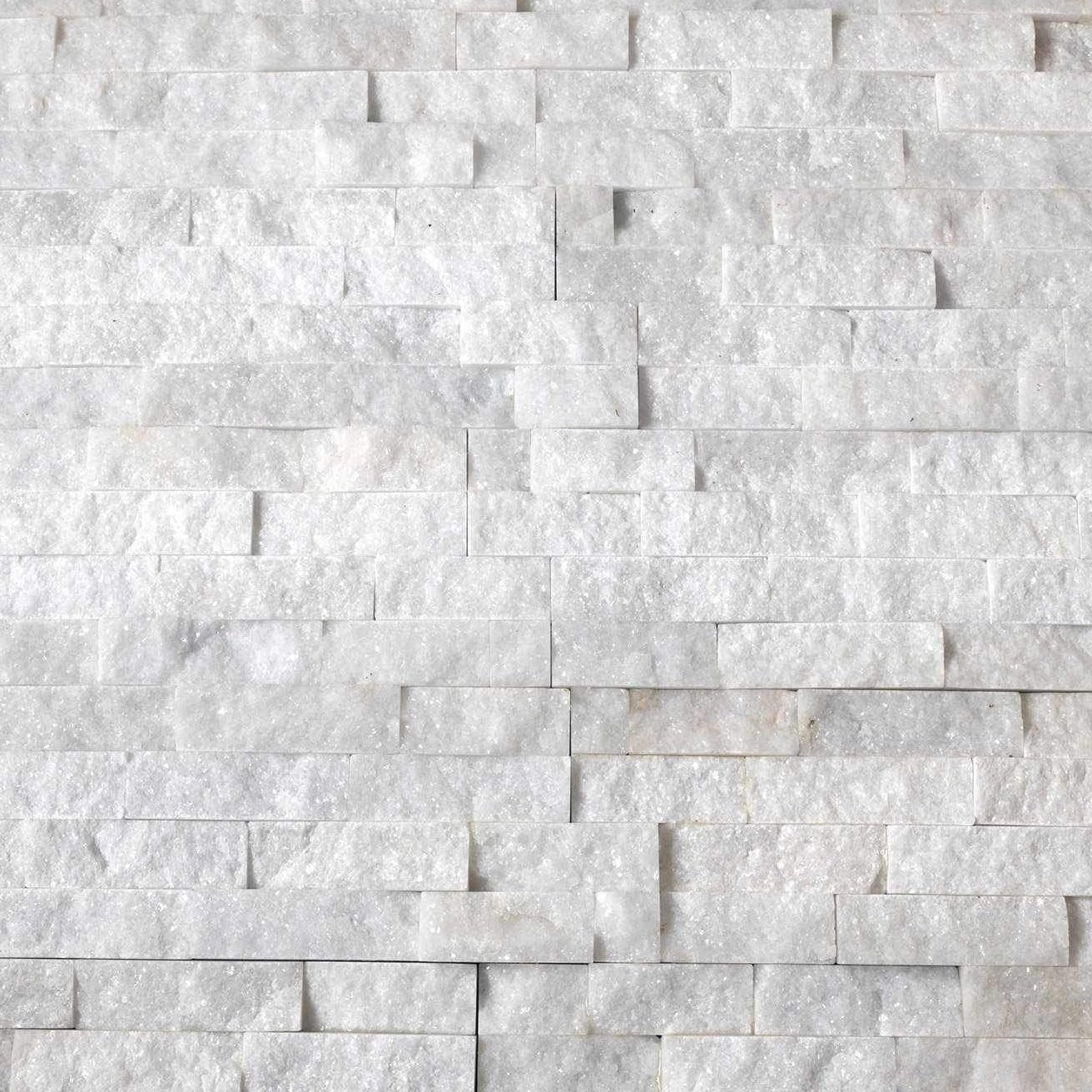 Natural Stacked Stone Wall Cladding Panels - Crystal White