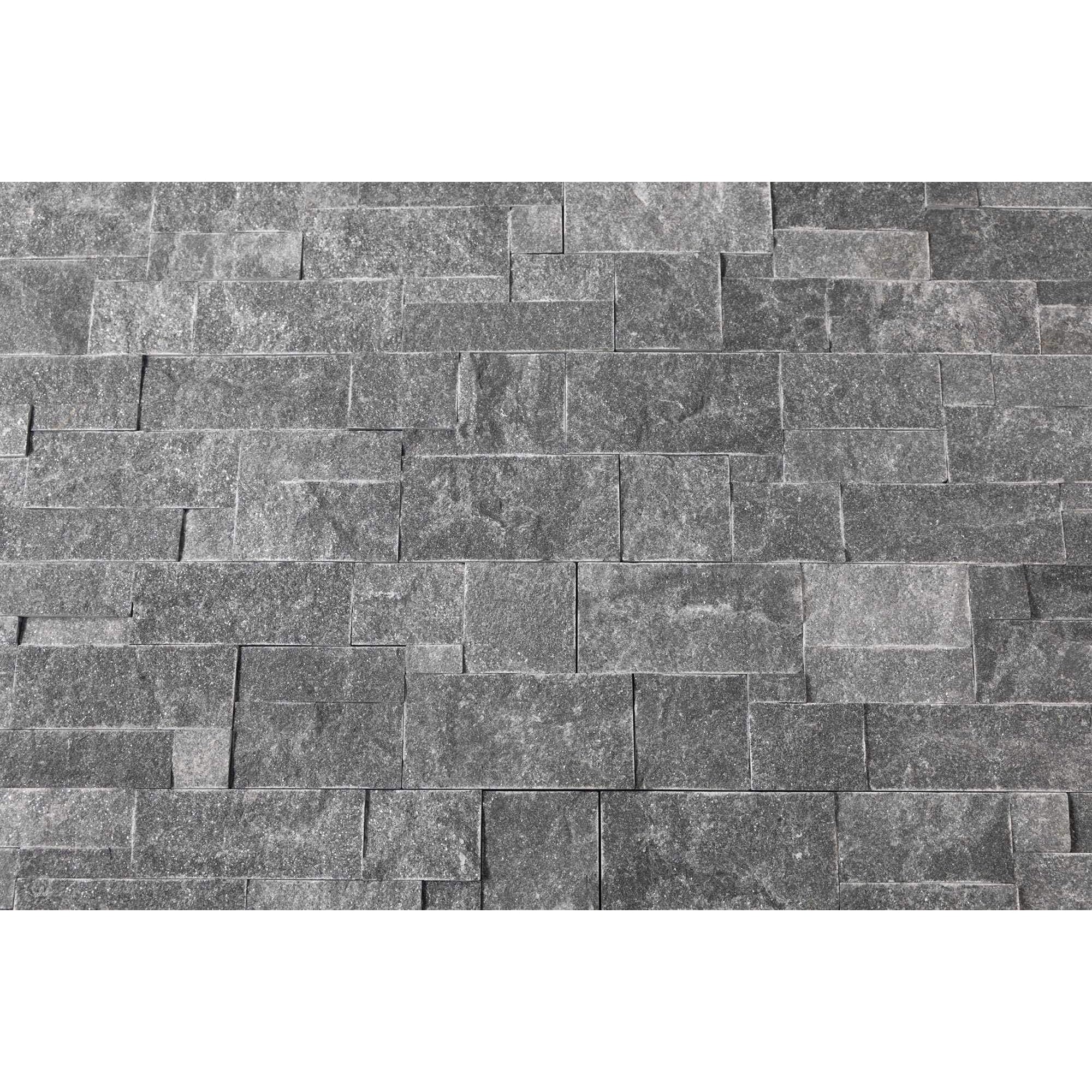 SAMPLE - Natural Stacked Stone Wall Cladding Panels - Galaxy Black Montage