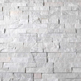 SAMPLE - Natural Stacked Stone Wall Cladding Panels - Milky White