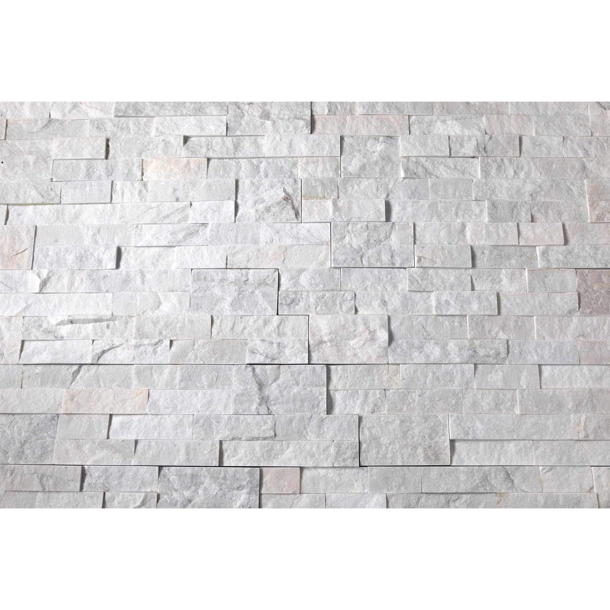 White Limestone Tumbled Wall Cladding Brick Stacked Ledge Stone