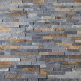 SAMPLE - Natural Stacked Stone Wall Cladding Panels - Rusty Black Stack