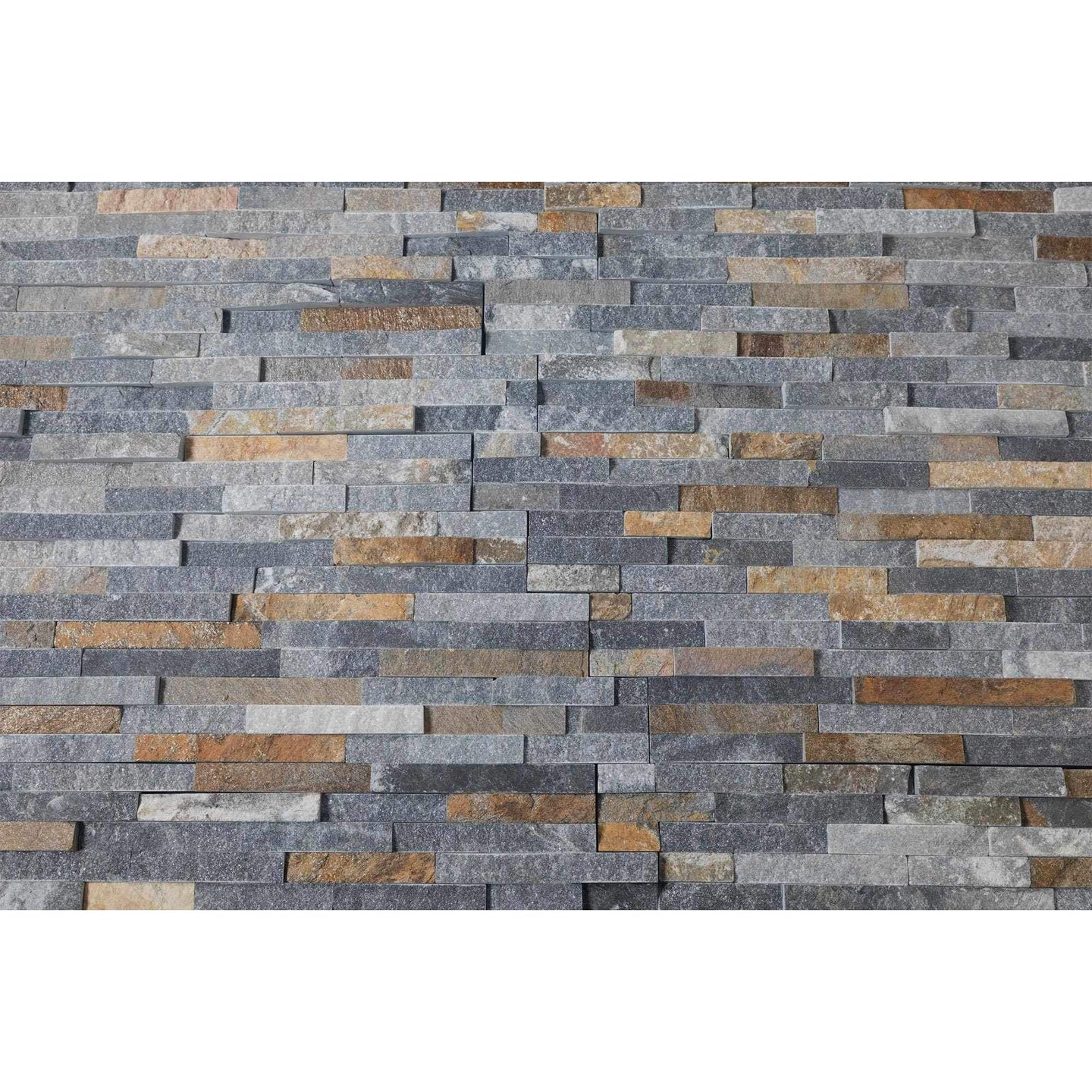 Natural Stacked Stone Wall Cladding Panels - Rusty Black Stack – Stone ...